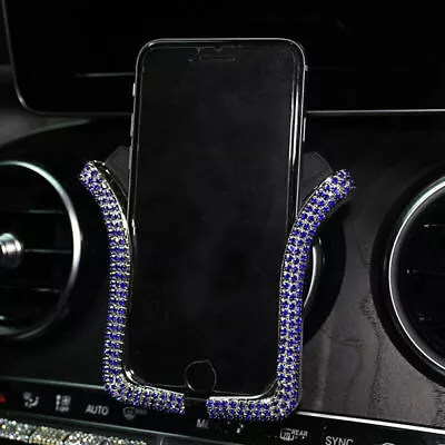 Car Phone Holder With Bing Crystal Rhinestone Car Air Vent Mount Clip Holder • $12.69