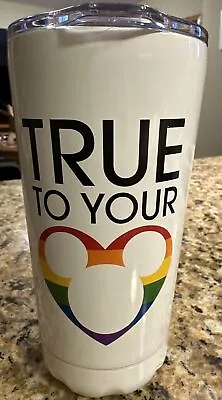 Mickey Mouse Disney White Rainbow Pride Travel Mug Tumbler NEW With Defects. • $7
