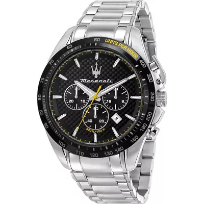 Maserati Traguardo Silver Steel Case And Black Bezel Men's Watch. R8873612042 • $289