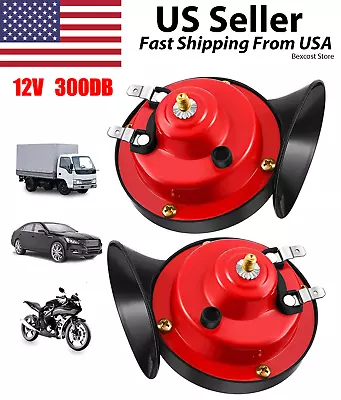 2PC 12V 300DB Super Loud Train Air Horn Waterproof Motorcycle Car Truck SUV Boat • $9.95