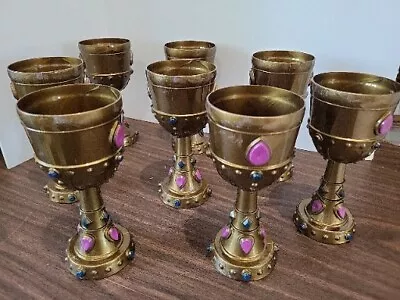 - Medieval Style Jeweled Goblet King Queen Rennasance Pirate Party Set Of 8 • $18