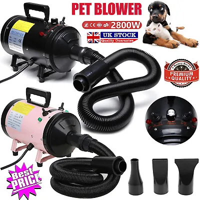 £11.80 • Buy Pet Dog Hair Dryer Grooming Fur Adjustable Speed Heater Blaster Hairdryer 2800W