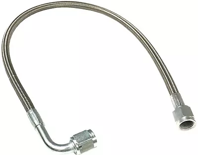 Turbo Oil Feed Line 12  Steel Braided -4 AN 90 Degree X Str. Made In The USA  • $18.89