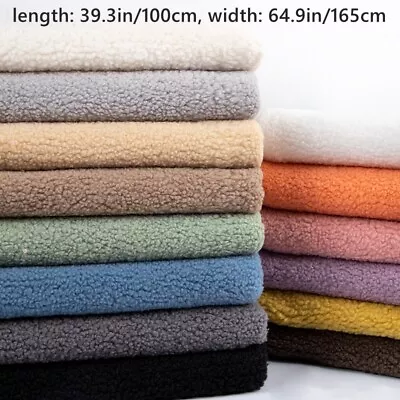 1M Faux Lamb Wool Fabric Sherpa Fleece Fur Thick Warm For Doll Coat Hat DIY • £23.99