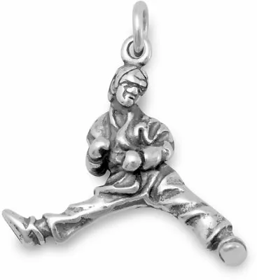 15x22.5mm Martial Arts Charm .925 Sterling Silver • $32.95