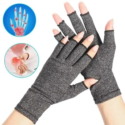 Compression Fingerless Gloves For Computer Typing And Dailywork (Gray M Pair) • $11.99