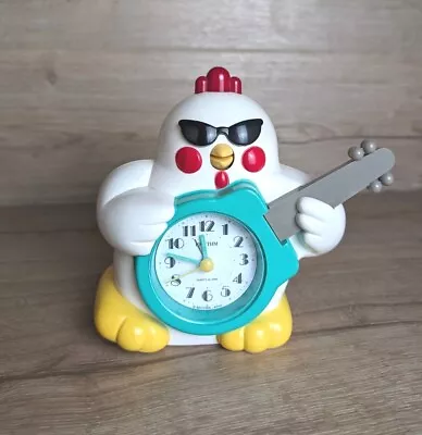 Vintage RHYTHM Rock & Roll Singing Chicken Guitar Alarm Clock Japan WORKS! • $199