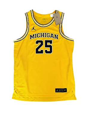 Jordan Michigan Wolverines #25 Ncaa Men’s Medium Throwback Basketball Jersey New • $69.99