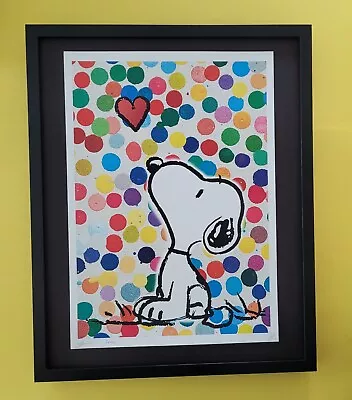 Death NYC Large Framed 16x20in Pop Art Graffiti COA Snoopy Love Damien Hirst #5 • £243.28