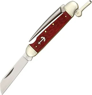 Rough Rider Marlin Spike Red Bone Handle Stainless Folding Pocket Knife - RR576 • $21.71