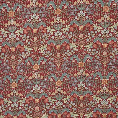 £1.99 • Buy Barrington Morris Claret Red Tapestry Arts Crafts Curtain Upholstery Fabric  