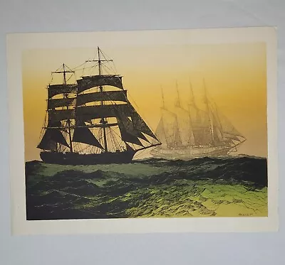 Elton Bennett Signed Serigraph THE ROARING FORTIES Full Original 19×25 Uncut... • $720