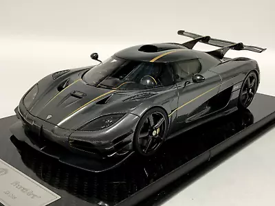 1/18 FrontiArt  Koenigsegg One:1 Carbon Fiber Gold  Leather Base 298 Pieces • $599.95