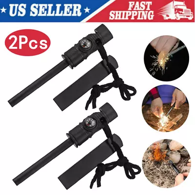 $10.99 • Buy Fire Starter Flint Steel Lighter Striker Ferro Rod Waterproof Firesteel Camping