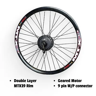 36/48V 250W Ebike Electric Bike Conversion Hub Motor MTX39 Rim Geared Diy UK • £220