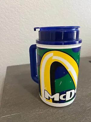 Vintage 1995 McDonalds Travel Mug Coffee Cup Whirley Plastic Thermo Jug • $17.95