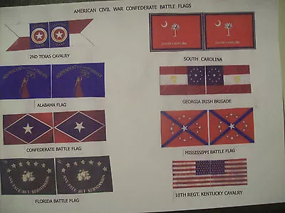 £2.99 • Buy  American  Civil War    Flags    Eight  Assorted   Approx  1/32 