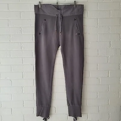 Maison Scotch Tie Jogger Womens Dark Gray Mid Rise Cotton Casual Pants Sz 2 (8) • $15