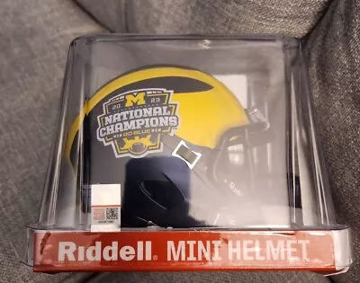 Michigan Wolverines National Champions Football Replica Mini Helmet Ncaa Riddell • $49.95