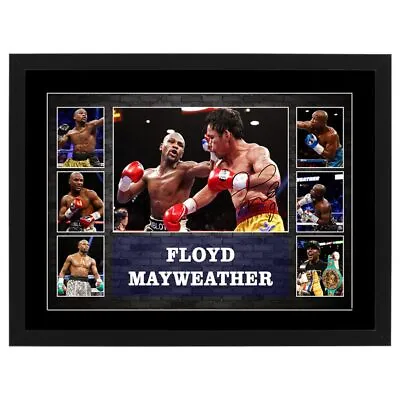 $79 • Buy Floyd Mayweather Signed Framed Poster Ali Tyson Fury Pacquiao Boxing Memorabilia