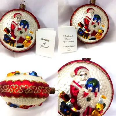$32 • Buy Santa Holding World Heirloom Waterford Ftd Christmas Ornament Hand Blown Glass