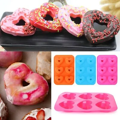 $10.88 • Buy Doughnut Heart Shape Donut Pan Baking Pans Silicone Donut Mold Baking Tray