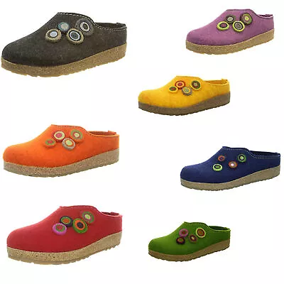 Haflinger Grizzly Kanon Chloe Clogs Mules Slippers Wool House Comfort Shoes • $121