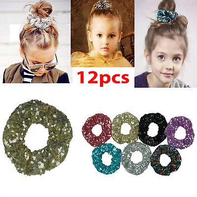 12pcs Mermaid Sequins Hair Scrunchies Ties Ring Bobbles Ponytail Holders Lot 5  • $11.51