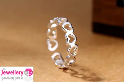 925 Sterling Silver Multi Heart Adjustable Ring Jewellery Womens Ladies Gifts Uk • £5.10