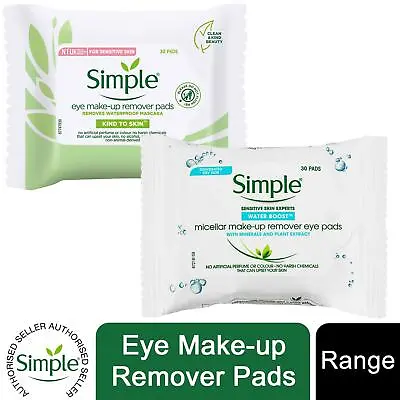 3x 30 Pads Simple Kind To Skin Or Micellar Water Boost Eye Make-up Remover Pads • £9.99