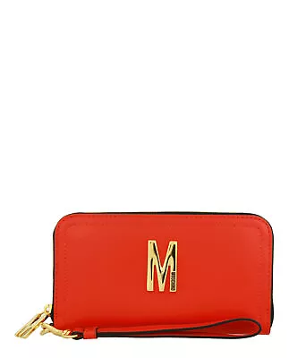 Moschino Womens Logo Leather Zip Wallet • $284.99