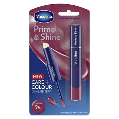 Vaseline Prime & Shine Plum Red 2-in-1 Lip Balm And Lip Gloss Her Valentine Gift • £3.99