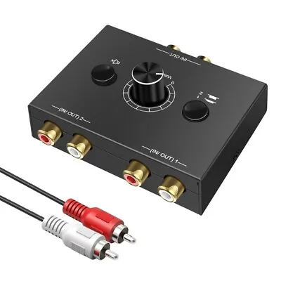 R/L Stereo Audio Switch Splitter 2 X 1/1 X 2 3.5mm Headphone Switcher Two-way • £17.70