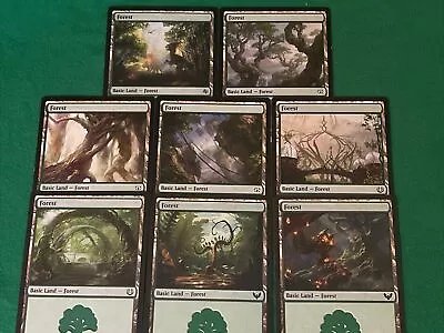 MTG 8 Pack Of Basic Lands With Different Art - Forests - Lot1 • $0.99