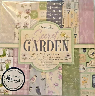 £3.99 • Buy 48 Sheet Secret Garden Paper. 150gsm. 15x15cm Scrapbooking, Card Making, Craft