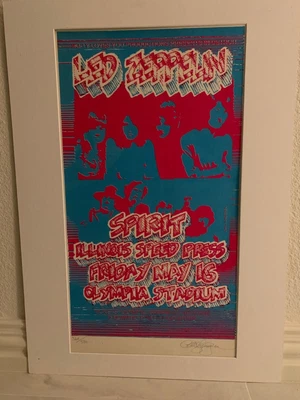 $200 • Buy Led Zeppelin Concert Poster Original - Signed By Carl Lundgre, Numbered 324/500