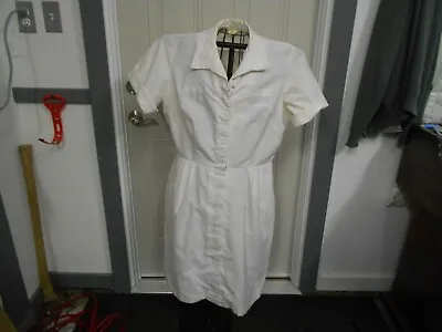 Vintage Military Nurse Uniform Vanderbilt Shirt Co 22 Reg Dress Medical White US • $4.99