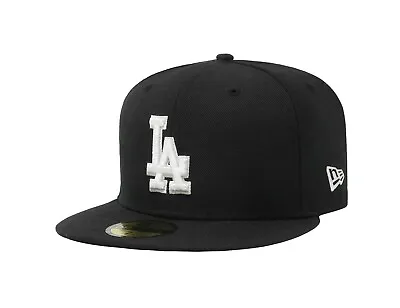 New Era 59Fifty Men Women Hat MLB Team Los Angeles Dodgers Black Fitted Size Cap • $40