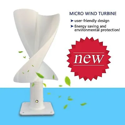 $37.44 • Buy Spiral Blades Helix Wind Turbine Generator Vertical Axis Wind Power Lamp 12V