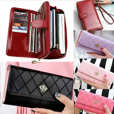 Ladies Womens Wallet Long Zip Purse Card Phone Holder Case Women Clutch Handbags • £5.99