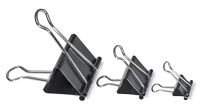 £2.99 • Buy 12 X Foldback Clips 32mm Fold Back Paper Binder Clips Bulldog Clips Metal Clip