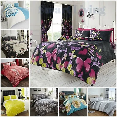 Luxury Reversible Duvet Cover Quilt Cover Bedding Set Single Double King Size • £11.49