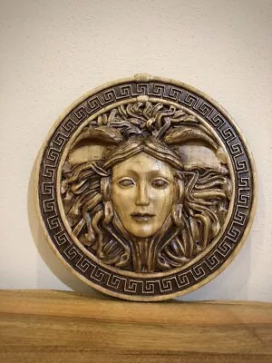 Wooden Carved Rosette Medusa Gorgon Greek Lady Panel Table Carving • $70