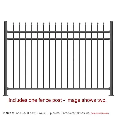 XCEL Black Steel Iron Metal Fence Anti Rust 6.5ft W X 5ft H Easy Installation • $197.88