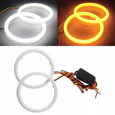 1Pair White/Amber 60mm 70mm 80mm 90mm 100mm COB Cotton Light Halo Ring Angel Eye • $17.76