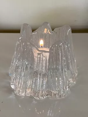 MCM Glass Ice Votive Hygge By Rune Strand Nybro Sweden - Excellent Condition • $18