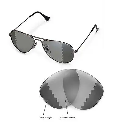 $29.99 • Buy New WL Polarized Transition Lenses For Ray-Ban Aviator RB3044 Small Metal 52mm