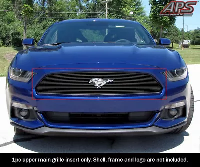 Fits 2015-2017 Ford Mustang V6 Base Logo Show Upper Black Billet Grill Insert • $41.99
