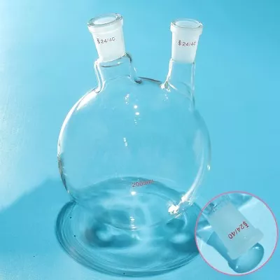 Bottom Glass Flask 2000ml 24/40 2-neck Twins Necks Lab Chemistry Vessel • $33.52