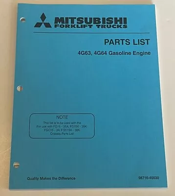 Mitsubishi  Forklift  OEM Parts List  GAS ENGINES 4G63 4G64   FG/FGC Series • $50